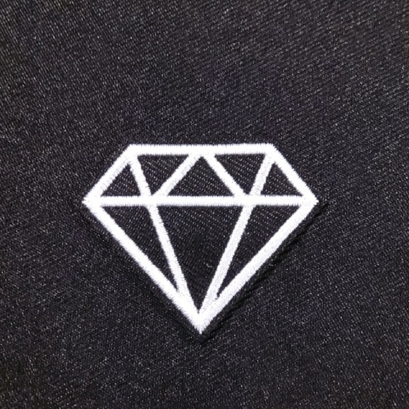 White Diamond Design Patch Iron On - Picture 1 of 2